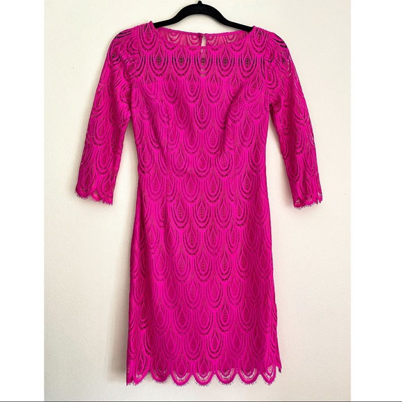 Lilly Pulitzer Hera Lace Sheath Dress Magenta - Picture 2 of 3